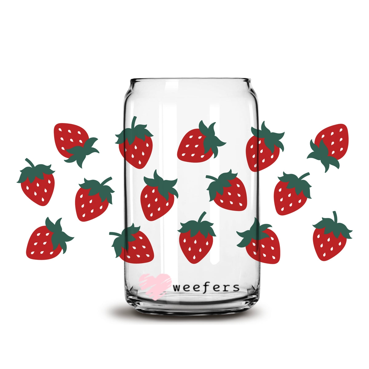 Strawberry Pink Cute Cow Print Wrap - 16 oz Libby Beer Glass Wrap