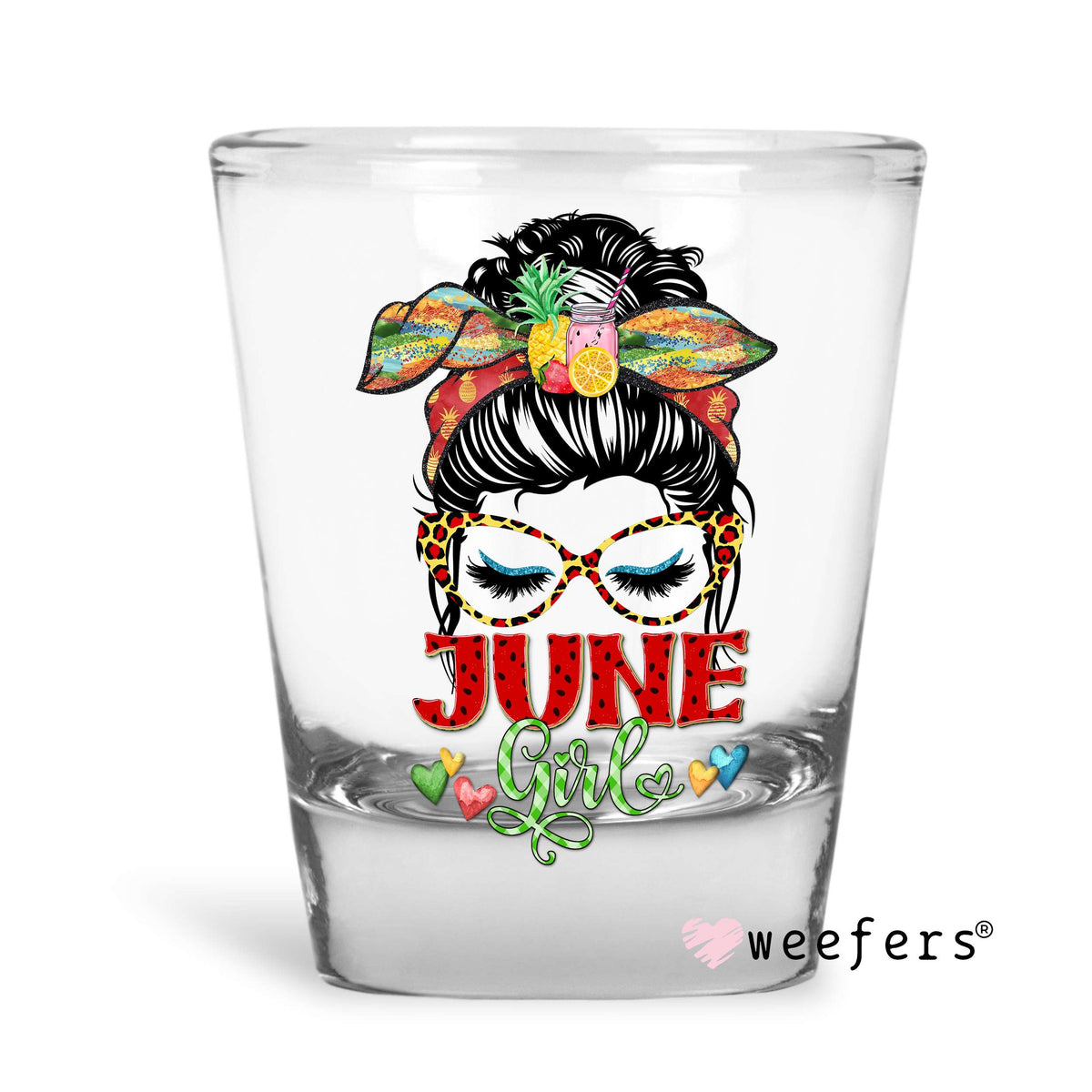 June Girl Shot Glass Short UV DTF or Sublimation Wrap - Decal Weefers