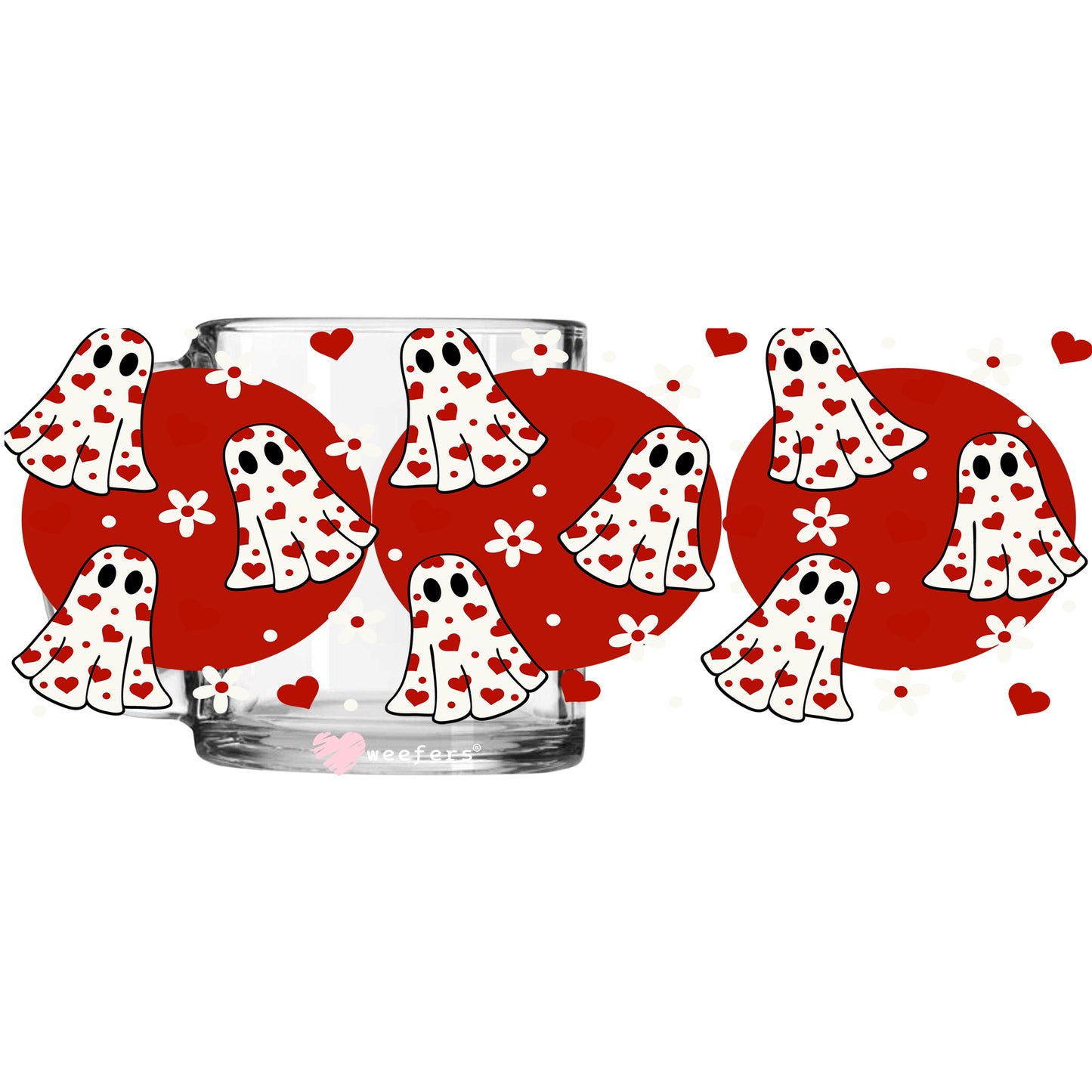 Valentine Ghosts 11oz Coffee Mug UV DTF or Sublimation Wrap - Decal Weefers