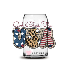 Load image into Gallery viewer, 4th of July God Bless the USA 16oz Libbey Glass Can UV-DTF or Sublimation Wrap - Decal
