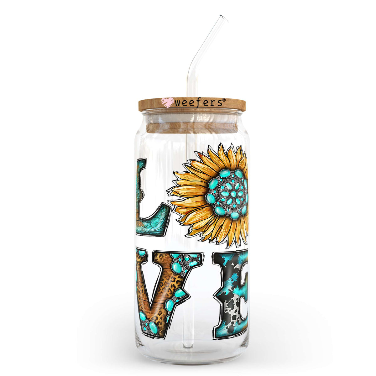 Western Love 20oz Libbey Glass Can, 34oz Hip Sip, 40oz Tumbler UV DTF or Sublimation Decal Transfer Weefers