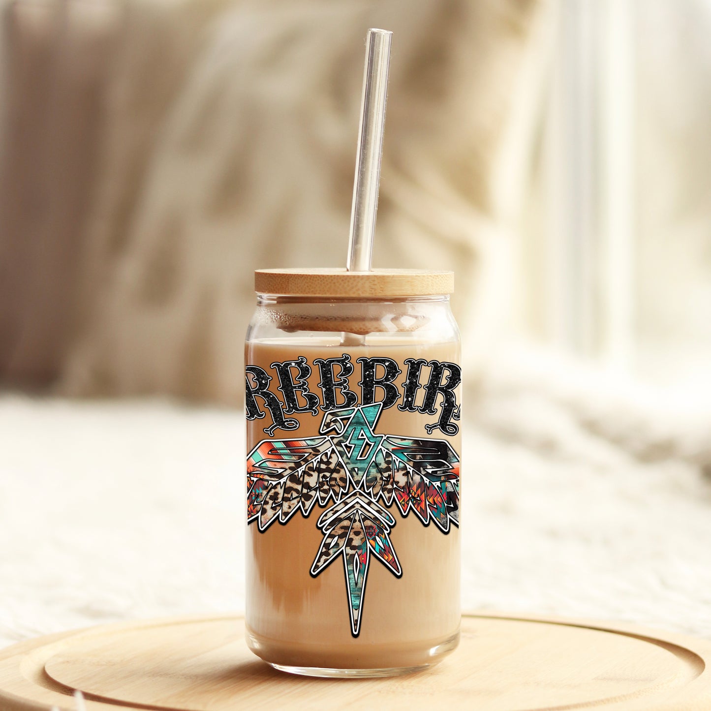 Freebird 16oz Libbey Glass Can UV DTF or Sublimation Cup Wrap - Decal Transfer Weefers