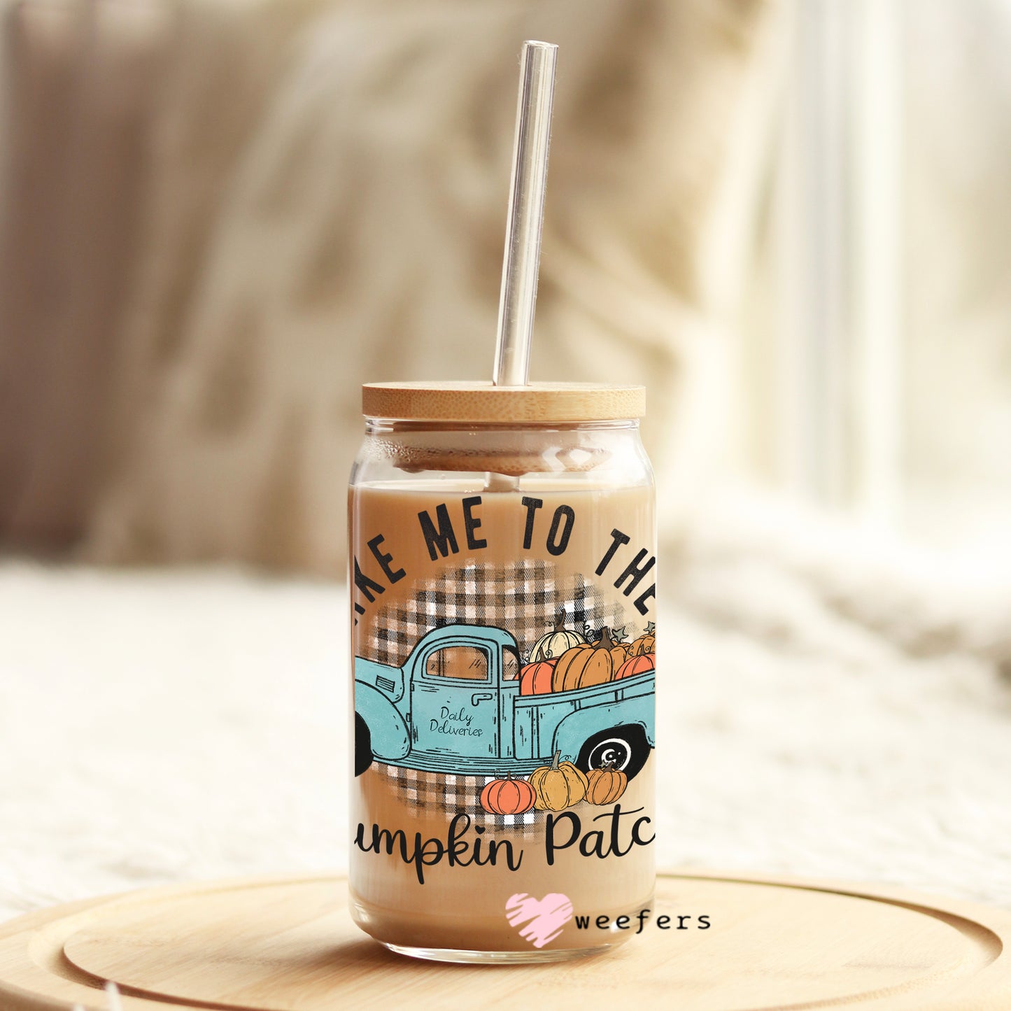 Take Me to the Pumpkin Patch 16oz Libbey Glass Can UV DTF or Sublimation Wrap - Decal Weefers