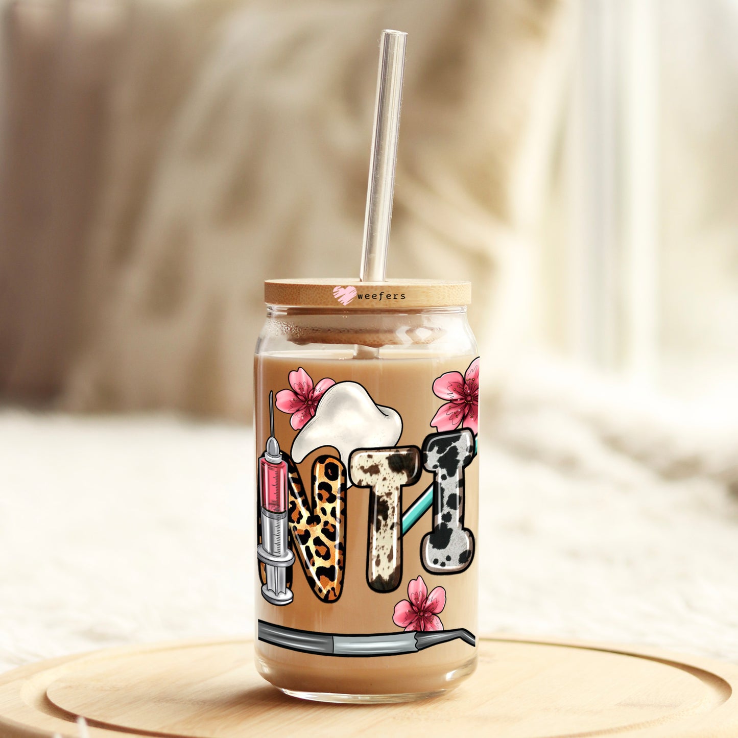 Dentist Western 16oz Libbey Glass Can UV DTF or Sublimation Cup Wrap - Decal Weefers