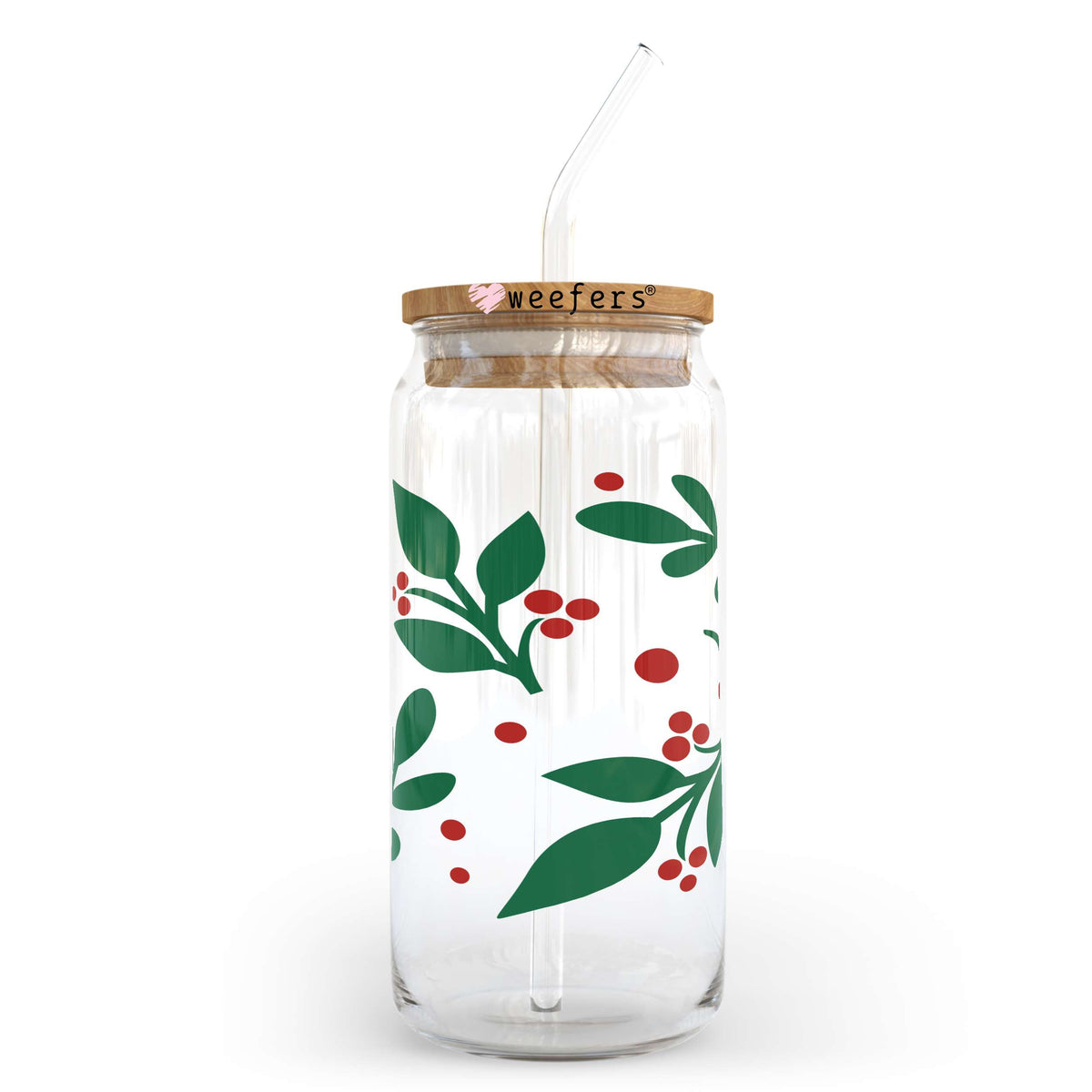 Christmas Sprigs 20oz Libbey Glass Can, 34oz Hip Sip, 40oz Tumbler UV DTF or Sublimation Decal Transfer Weefers