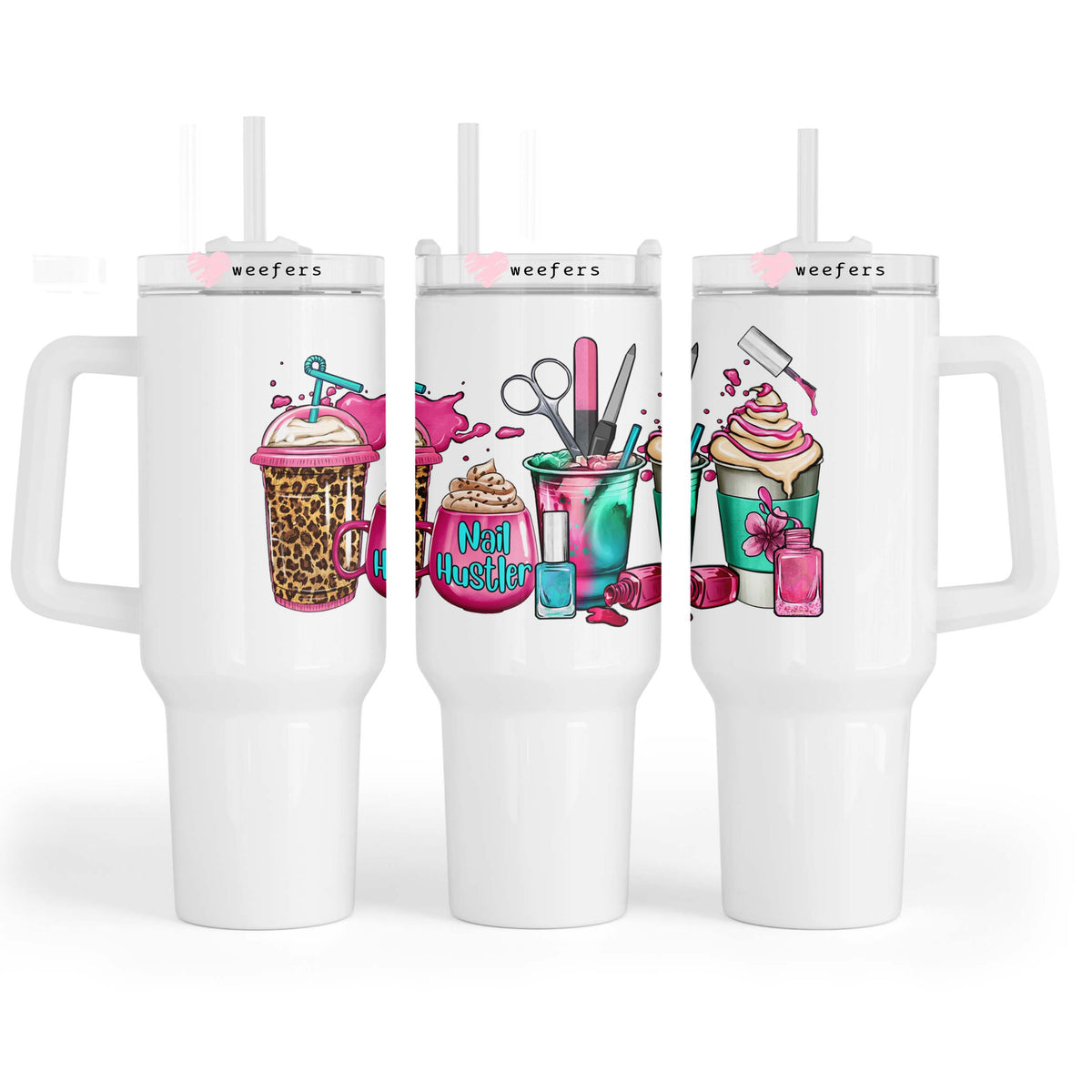 Nail Hustler 40oz Tumbler UV DTF or Sublimation Wrap - Decal Weefers