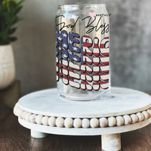 Load image into Gallery viewer, 4th of July God Bless America 16oz Libbey Glass Can UV-DTF or Sublimation Wrap - Decal
