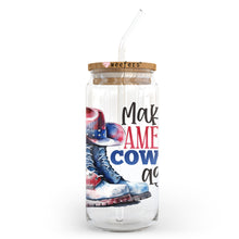Load image into Gallery viewer, Make America Cowboy Again 20oz Libbey Glass Can, 34oz Hip Sip, 40oz Tumbler UVDTF or Sublimation Decal Transfer
