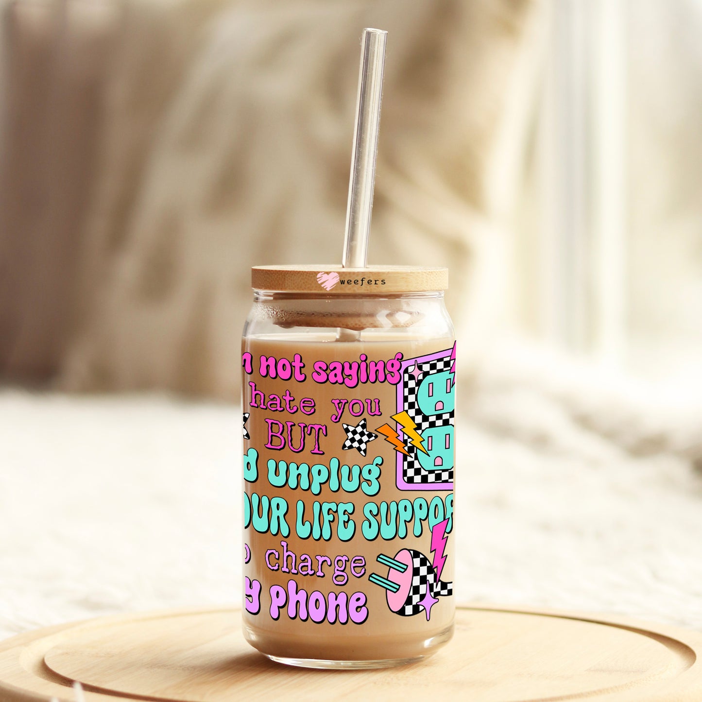 I'm No Saying I hate you But 16oz Libbey Glass Can UV DTF or Sublimation Cup Wrap - Decal Transfer Weefers