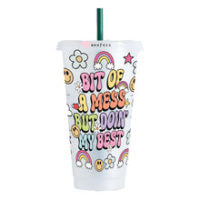 Load image into Gallery viewer, Bit of a mess but doing my best 24oz UV-DTF Cold Cup Wrap - Ready to apply Wrap
