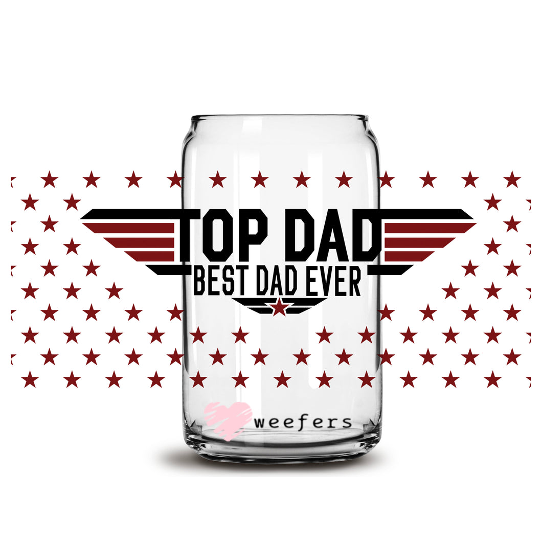 Father's Day Best Dad Ever Libbey Glass Can UV-DTF or Sublimation Wrap - Decal