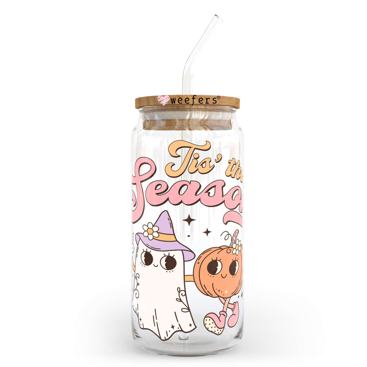 Tis the Season Halloween 20oz Libbey Glass Can, 34oz Hip Sip, 40oz Tumbler UV DTF or Sublimation Decal Transfer Weefers