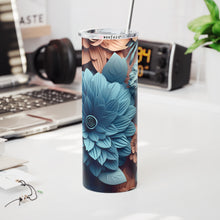 Load image into Gallery viewer, 20oz Skinny Tumbler Wrap - 3D Blue and Tan

