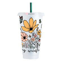 Load image into Gallery viewer, Raising Wildflowers 24oz UV-DTF Cold Cup Wrap - Ready to apply Wrap
