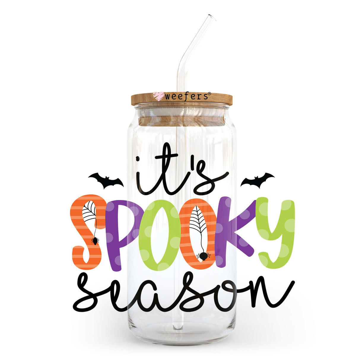 It's spooky Season Halloween 20oz Libbey Glass Can, 34oz Hip Sip, 40oz Tumbler UV DTF or Sublimation Decal Transfer Weefers