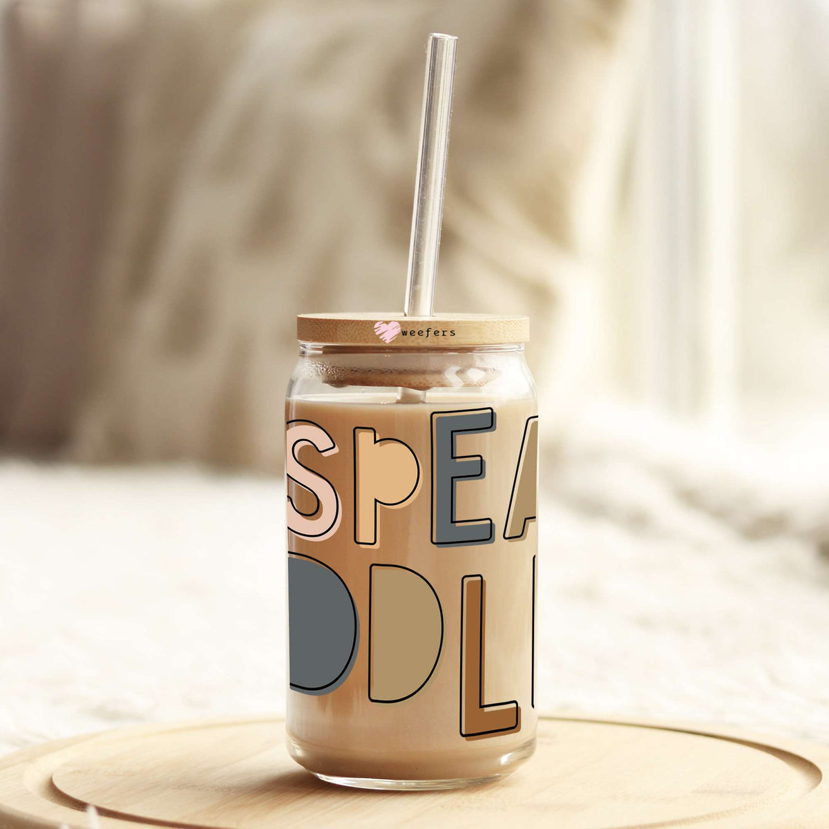 I Speak Toddler 16oz Libbey Glass Can UV DTF or Sublimation Cup Wrap - Decal Transfer Weefers