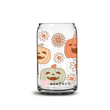 Load image into Gallery viewer, Happy Jack o&#39; Lantern Pumpkins 16oz Libbey Glass Can UV-DTF or Sublimation Wrap - Decal
