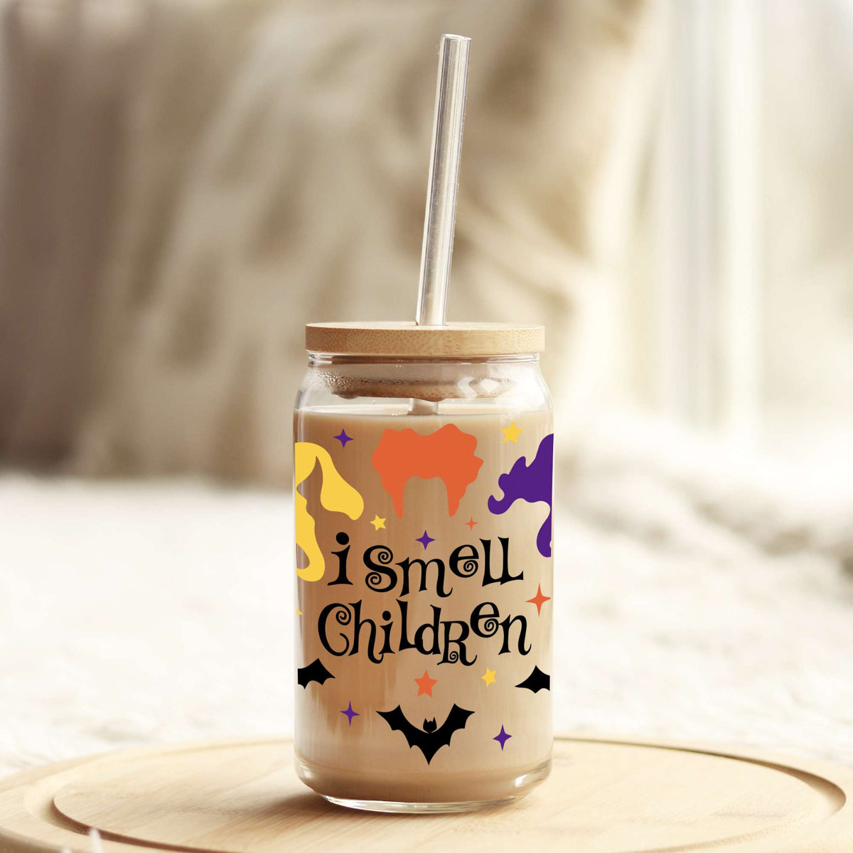 I Smell Children 2 Halloween 16oz Libbey Glass Can UV DTF or Sublimation Wrap - Decal Weefers