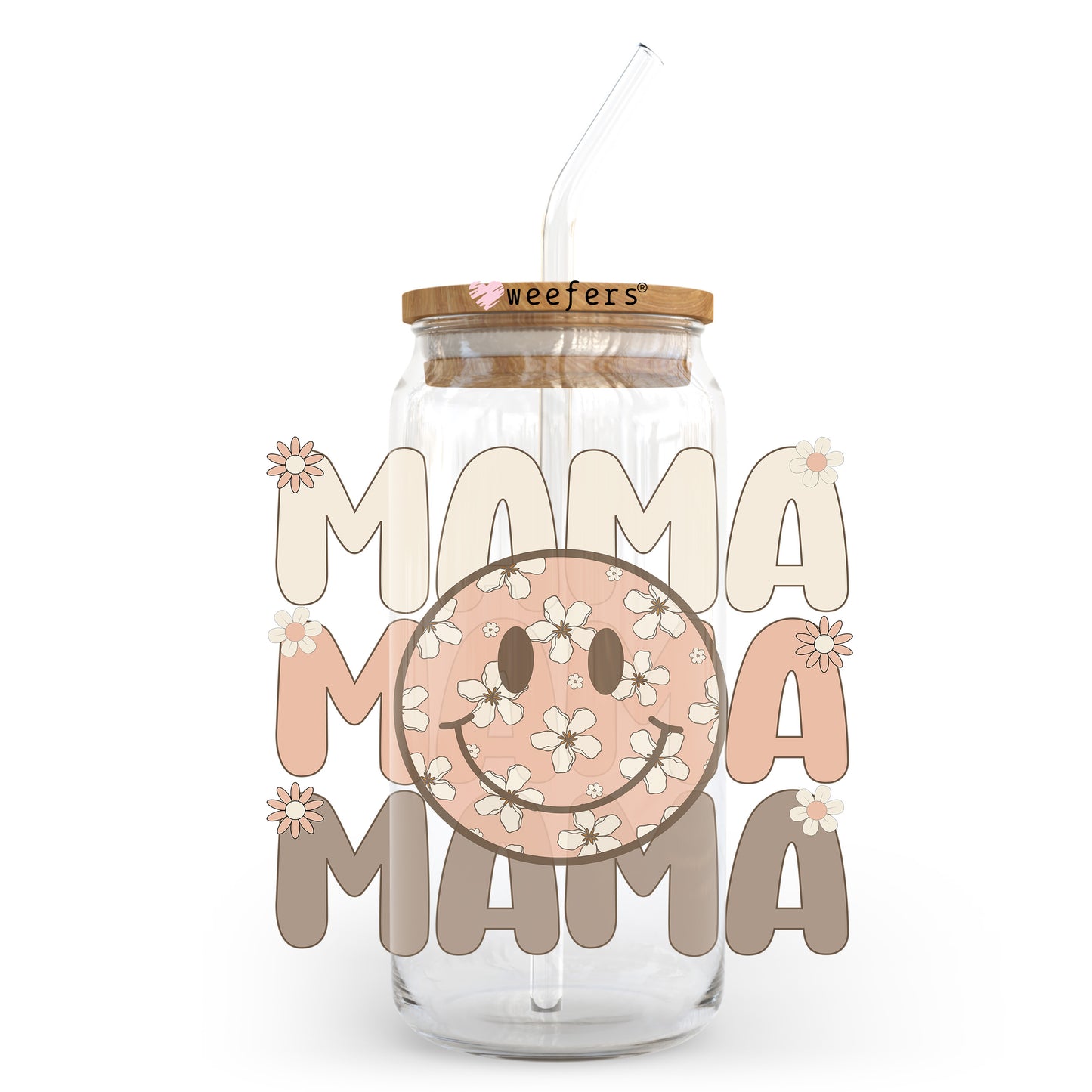 Mama Neutral 20oz Libbey Glass Can UV DTF or Sublimation Wrap - Decal Transfer Weefers