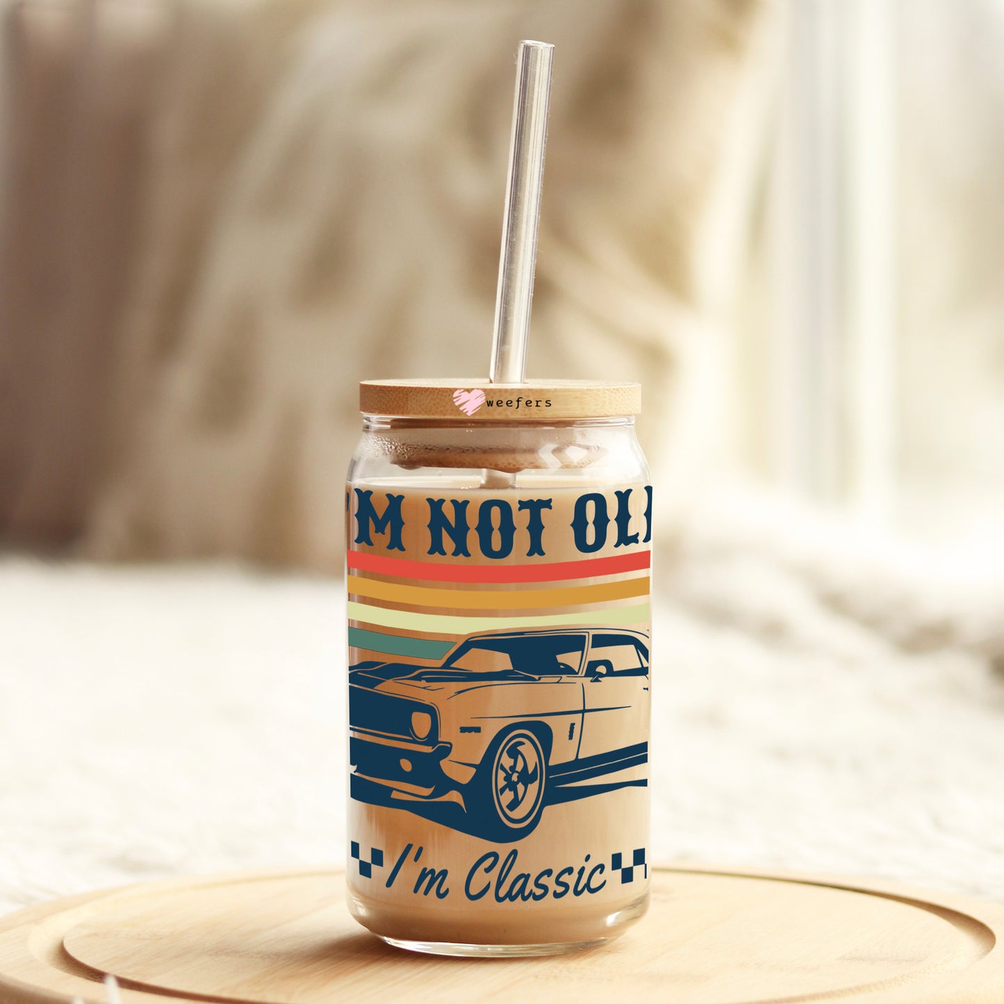 I'm Not Old I'm Classic 16oz Libbey Glass Can UV DTF or Sublimation Cup Wrap - Decal Transfer Weefers