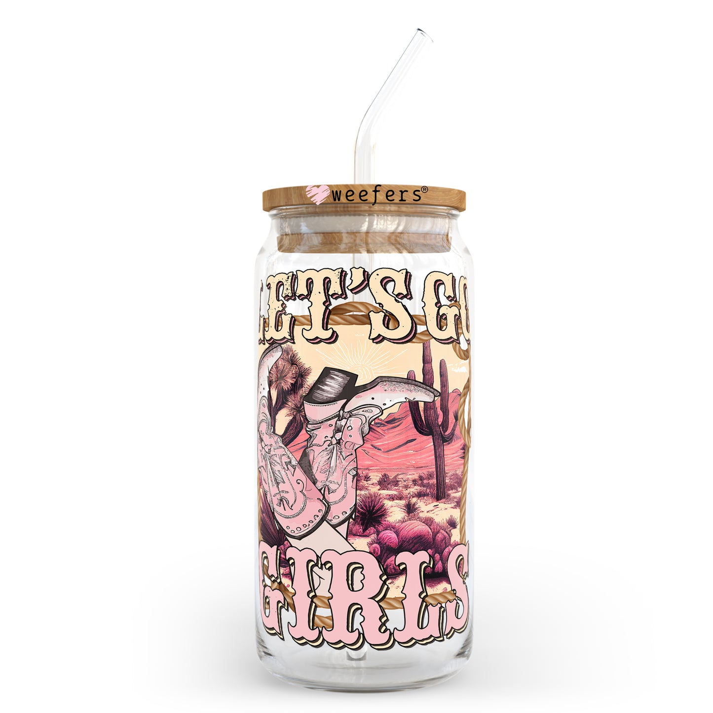 Let's Go Girls Rodeo 20oz Libbey Glass Can, 34oz Hip Sip, 40oz Tumbler UV DTF or Sublimation Decal Transfer Weefers