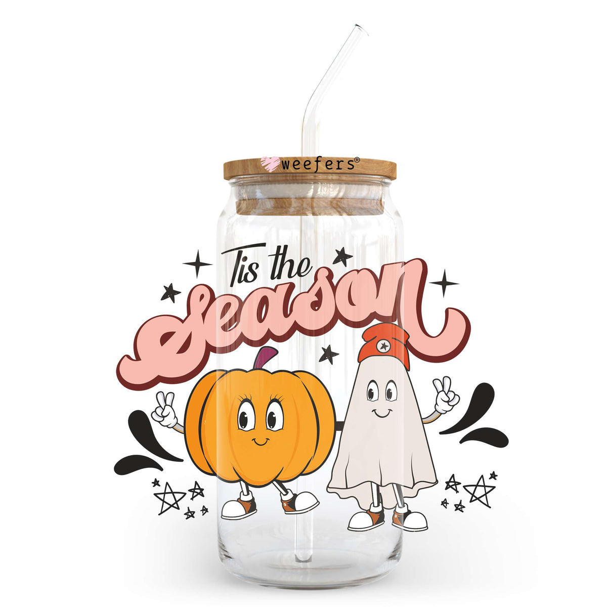 Tis the Season Halloween Fall 20oz Libbey Glass Can, 34oz Hip Sip, 40oz Tumbler UV DTF or Sublimation Decal Transfer Weefers