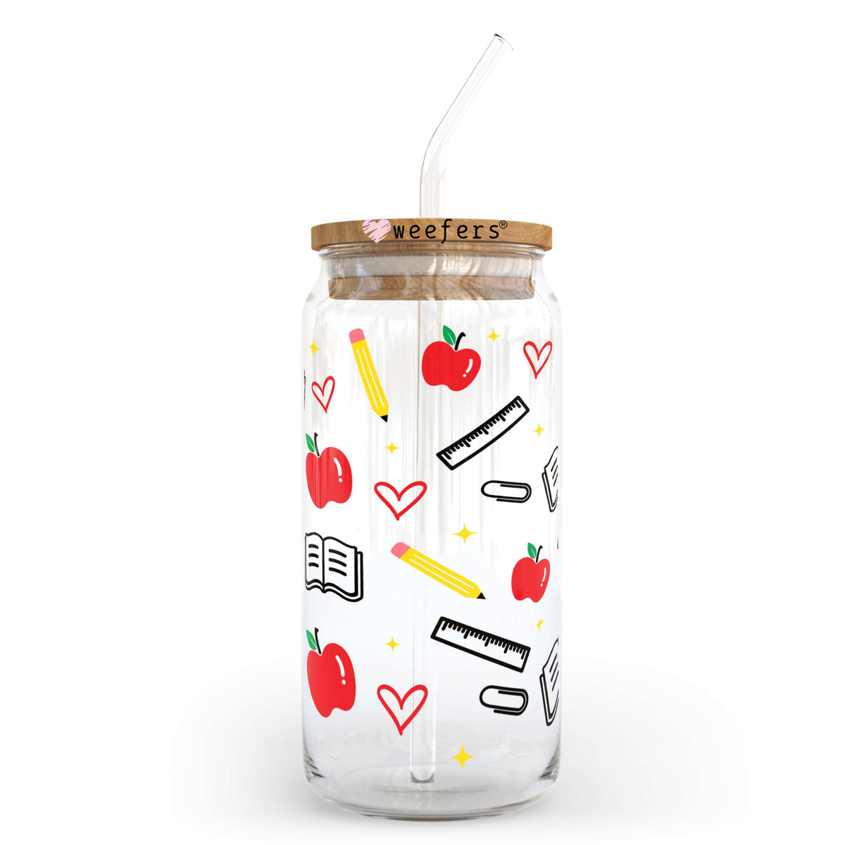 Teacher School Days 20oz Libbey Glass Can, 34oz Hip Sip, 40oz Tumbler UV DTF or Sublimation Decal Transfer Weefers