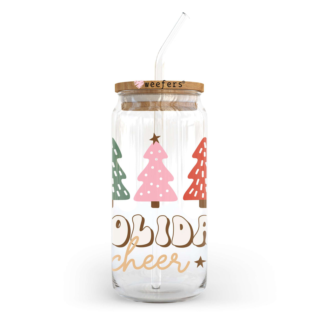 Holiday Cheer Christmas 20oz Libbey Glass Can, 34oz Hip Sip, 40oz Tumbler UV DTF or Sublimation Decal Transfer Weefers