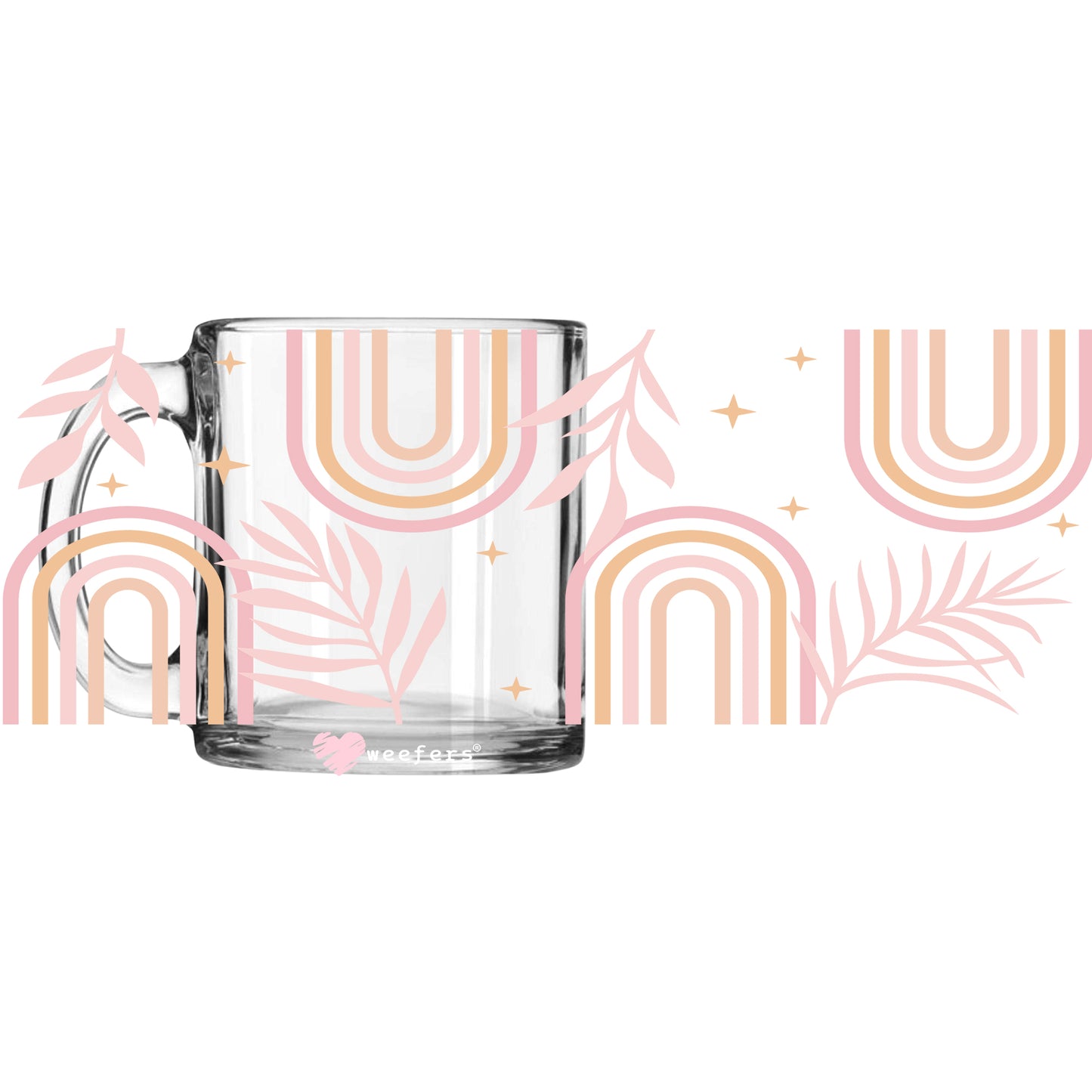 Boho Blush Rainbows 11oz Coffee Mug UV DTF or Sublimation Wrap - Decal Weefers