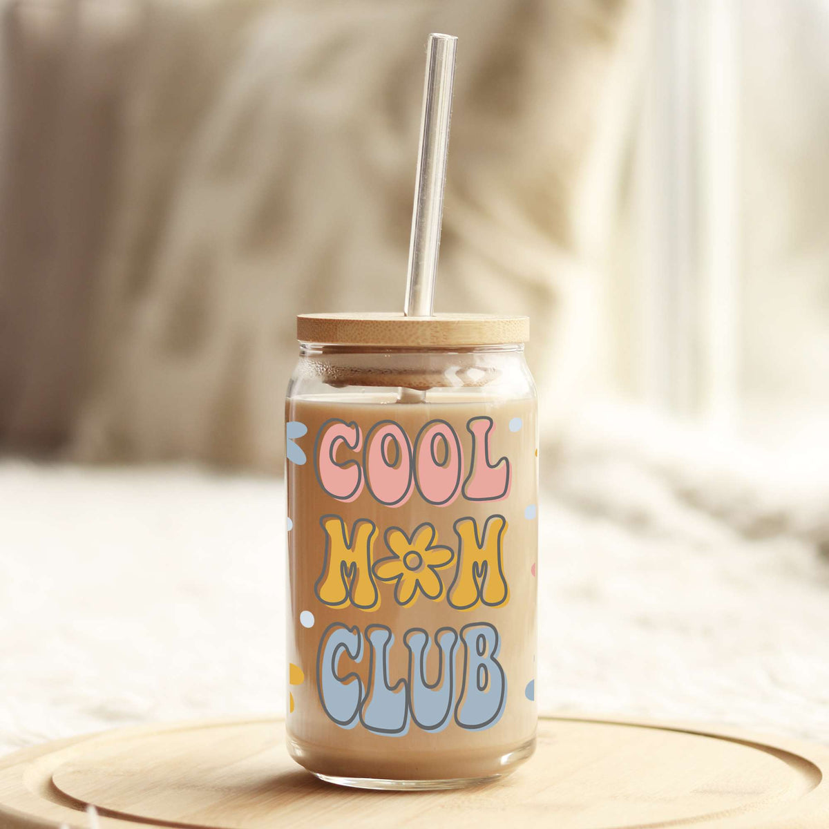 Cool Moms Club 16oz Libbey Glass Can UV DTF or Sublimation Wrap - Decal Weefers