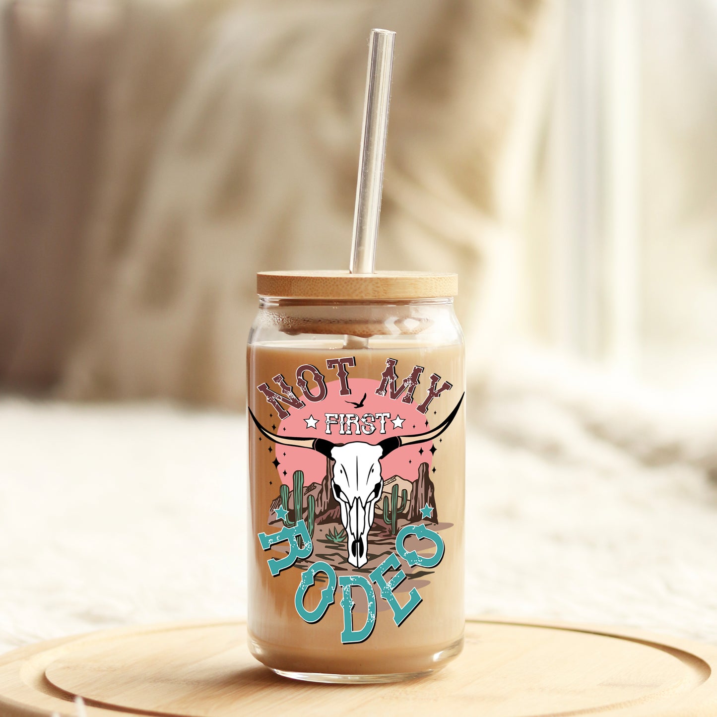 Not My Rodeo 16oz Libbey Glass Can UV DTF or Sublimation Cup Wrap - Decal Transfer Weefers