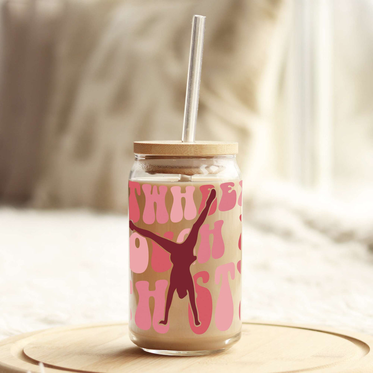 Cartwheeling through life with style Gymnastics 16oz Libbey Glass Can UV DTF or Sublimation Cup Wrap - Decal Transfer Weefers