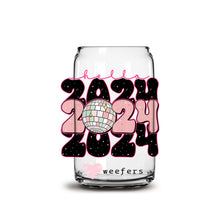 Load image into Gallery viewer, Hello 2024 New Years  16oz Libbey Glass Can UV-DTF or Sublimation Wrap - Decal
