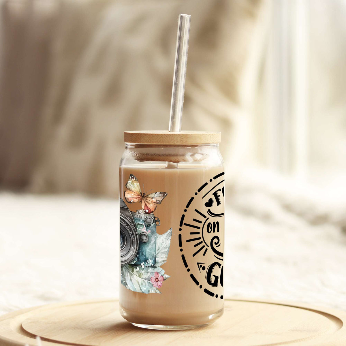Focus on the Good Photographer 16oz Libbey Glass Can UV DTF or Sublimation Wrap - Decal Weefers