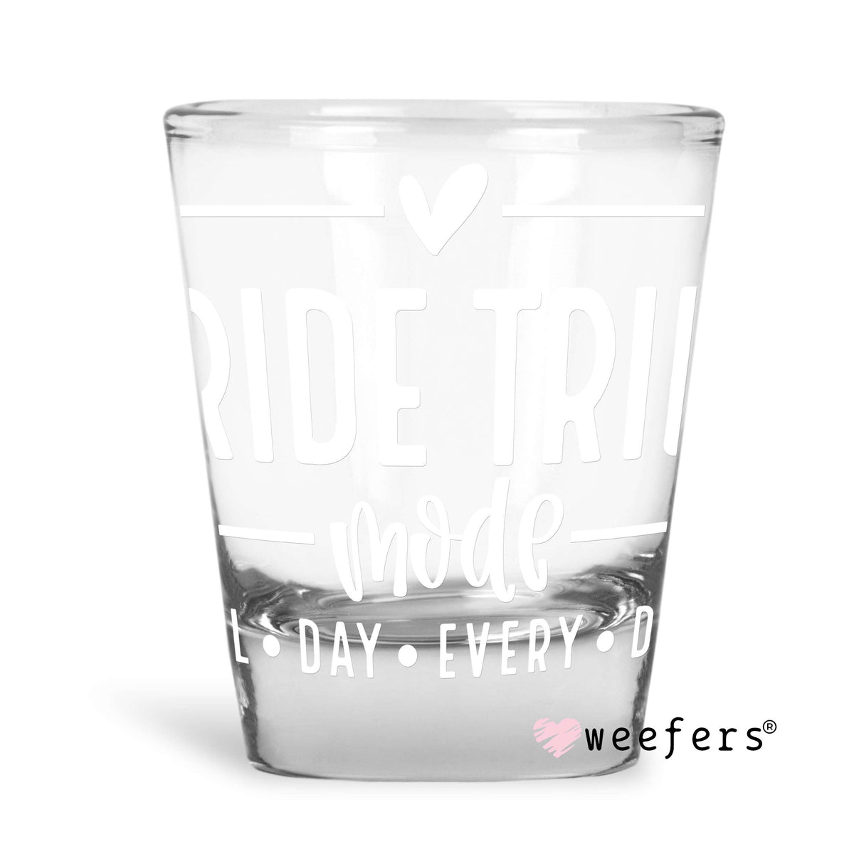 White Bride Tribe Mode Shot Glass Short UV DTF or Sublimation Wrap - Decal Weefers