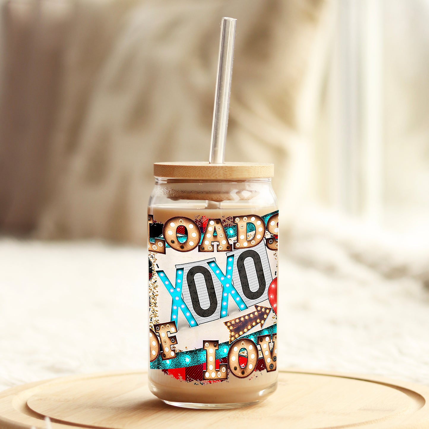 Loads of XO XO Valentine's Day 16oz Libbey UVDTF Decal Weefers