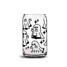 Load image into Gallery viewer, Funny Middle Finger Ghost 16oz Libbey Glass Can UV-DTF or Sublimation Wrap - Decal
