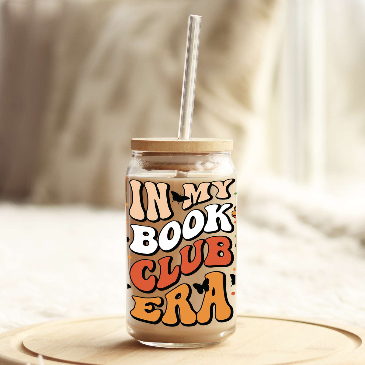 In My Book Club Era 16oz Libbey Glass Can UV DTF or Sublimation Wrap - Decal Weefers