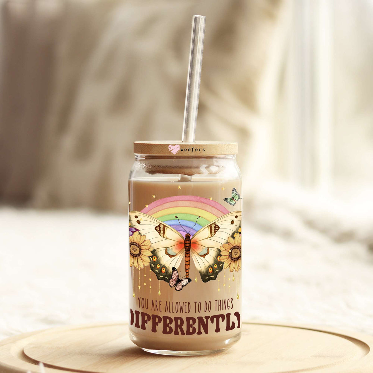 You are Allowed to do Things Differently 16oz Libbey Glass Can UV DTF or Sublimation Cup Wrap - Decal Transfer Weefers