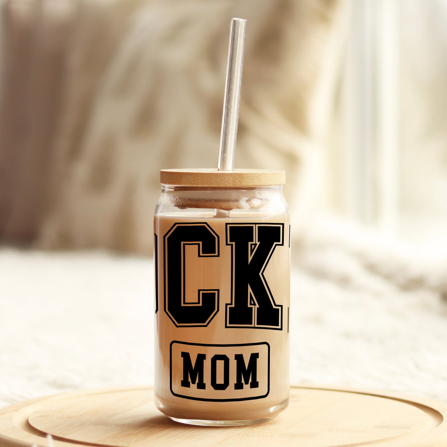 Hockey Mom 16oz Libbey Glass Can UV DTF or Sublimation Cup Wrap - Decal Transfer Weefers