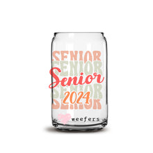 Load image into Gallery viewer, Senior Senior Senior 2024 16oz Libbey Glass Can UV-DTF or Sublimation Wrap - Decal
