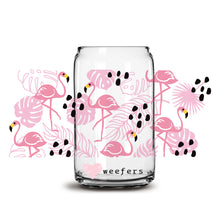 Load image into Gallery viewer, Pink Flamingo 16oz Libbey Glass Can UV-DTF or Sublimation Wrap - Decal
