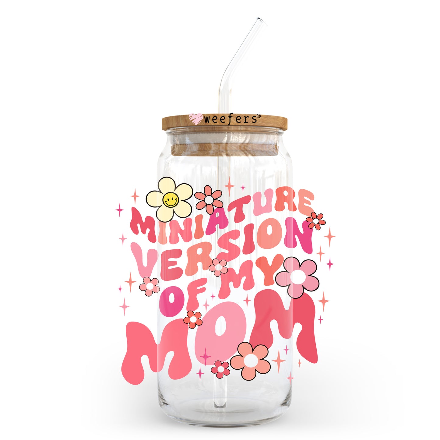 Miniature Version of Mom 20oz Libbey Glass Can UV DTF or Sublimation Wrap - Decal Transfer Weefers
