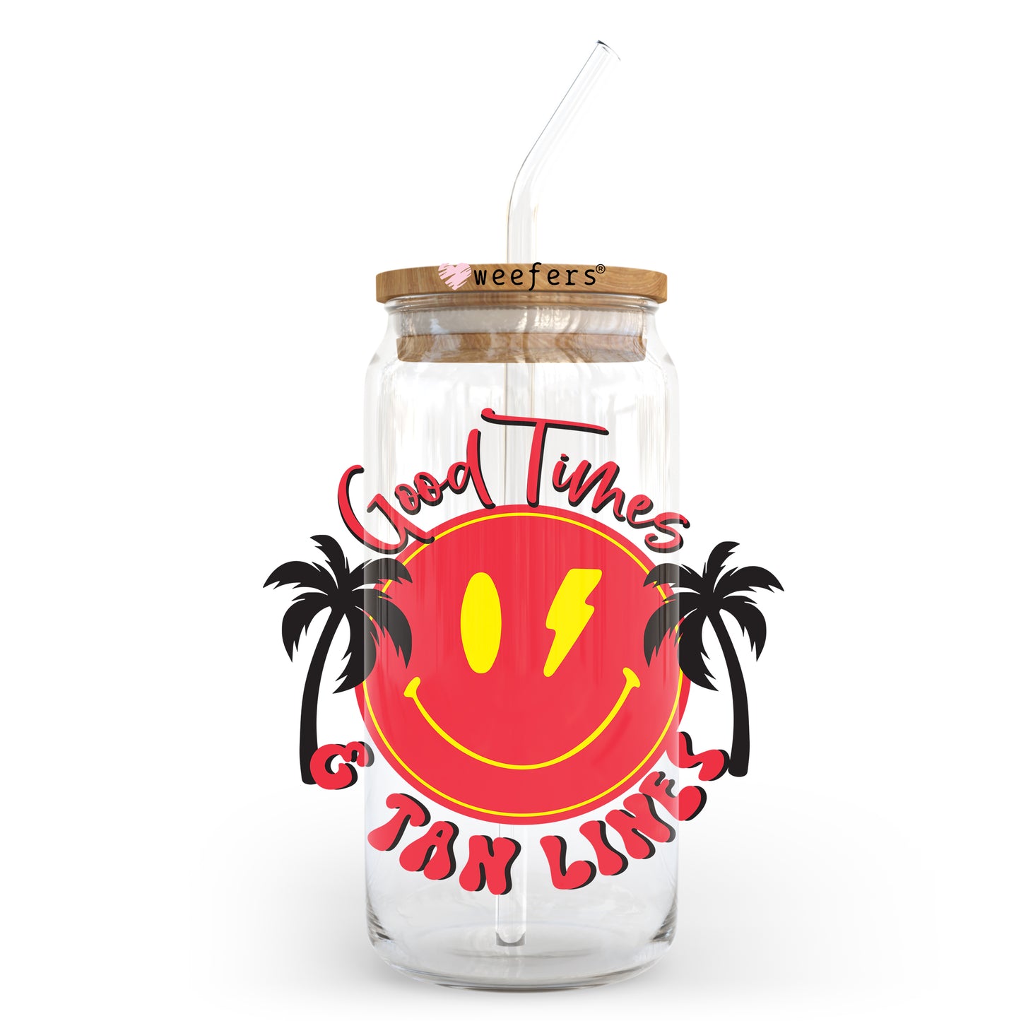 Good Times and Tan Lines 20oz Libbey Glass Can UV DTF or Sublimation Wrap - Decal Weefers