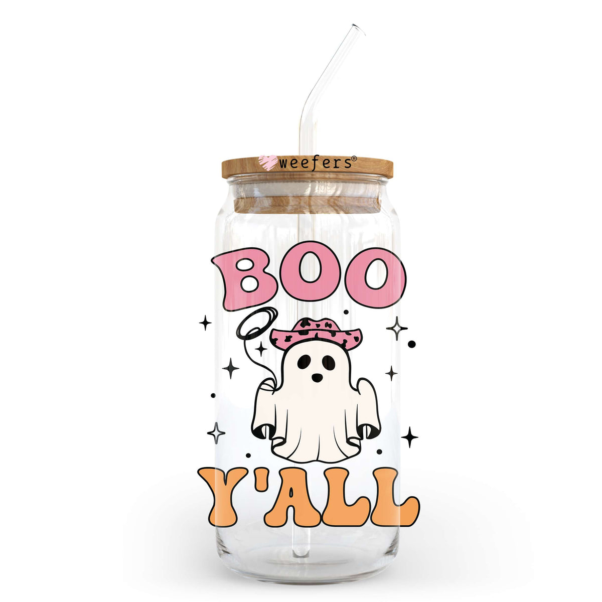 Boo Y'all Halloween 20oz Libbey Glass Can, 34oz Hip Sip, 40oz Tumbler UV DTF or Sublimation Decal Transfer Weefers