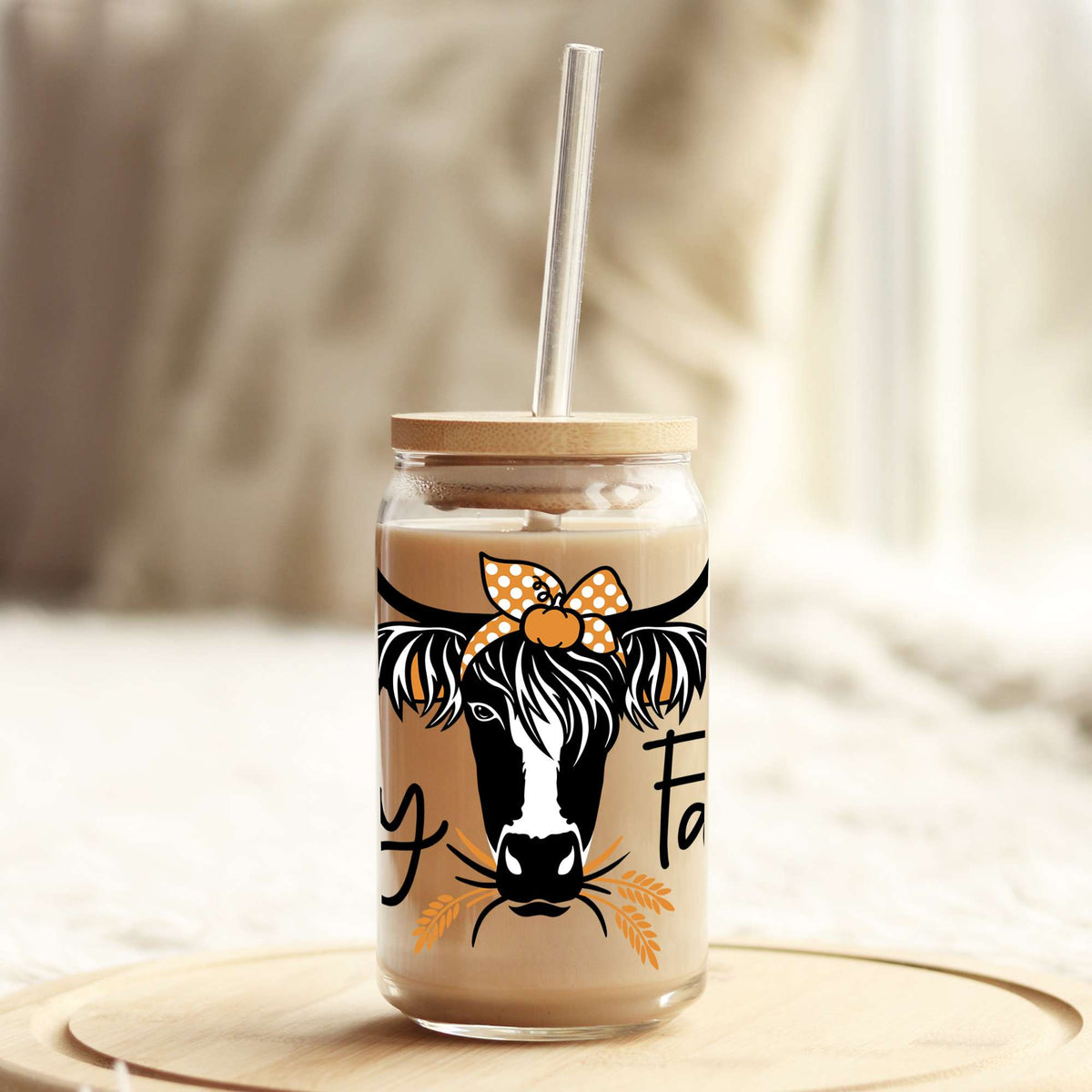 Hay Fall 16oz Libbey Glass Can UV DTF or Sublimation Wrap - Decal Weefers