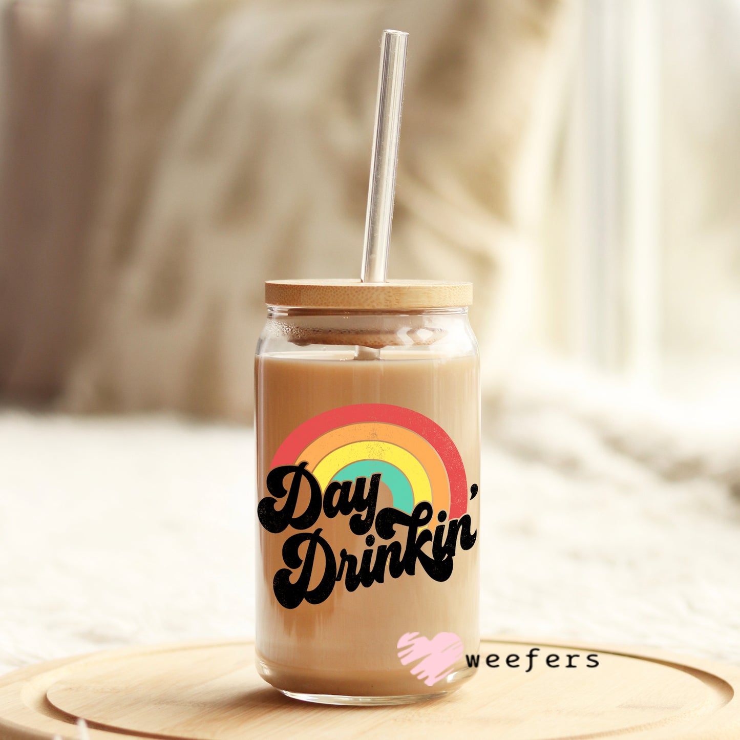 Day Drinkin' Libbey Glass Can Wrap UV DTF Sublimation Transfers Weefers