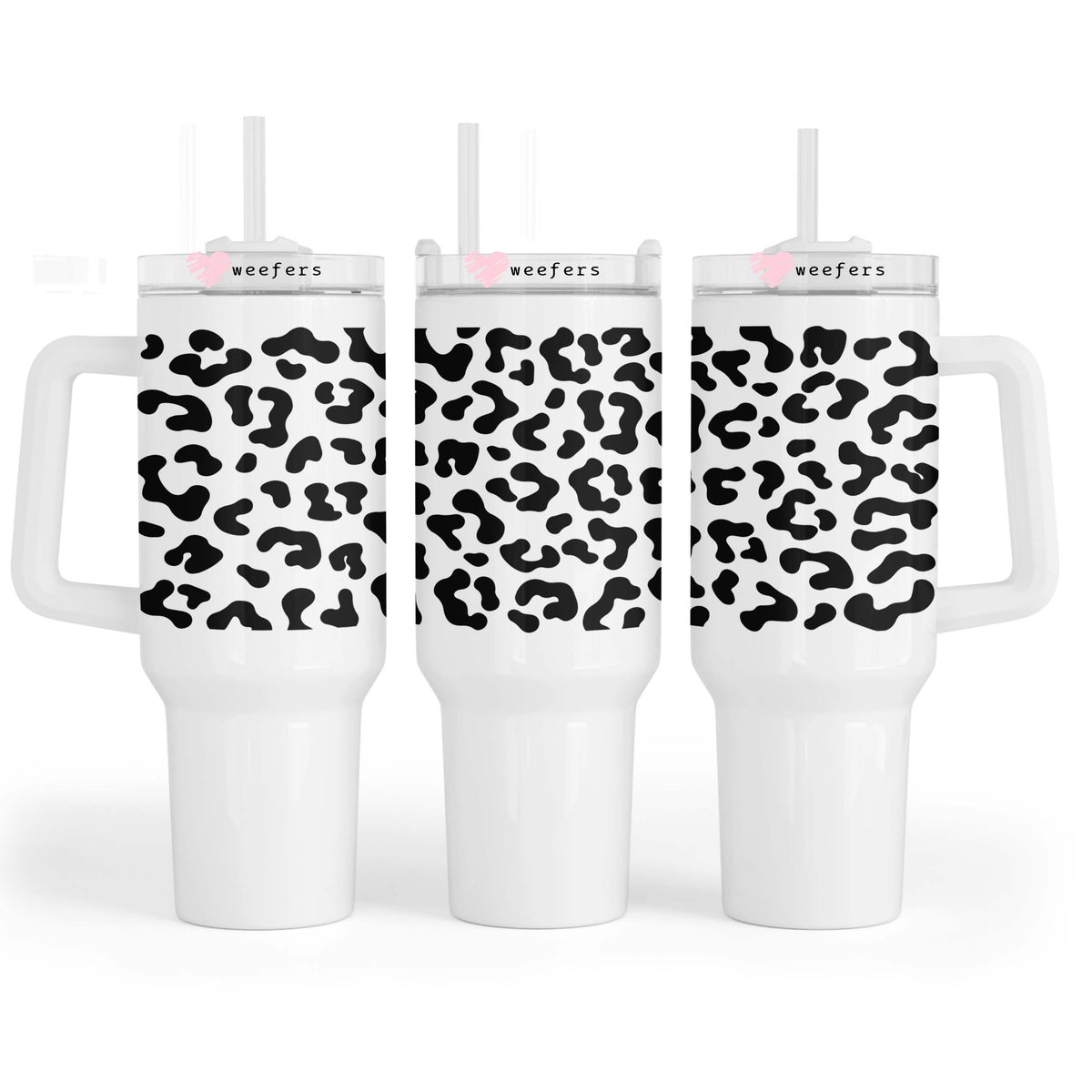 Black Leopard Print 40oz Tumbler UV DTF or Sublimation Wrap - Decal Weefers