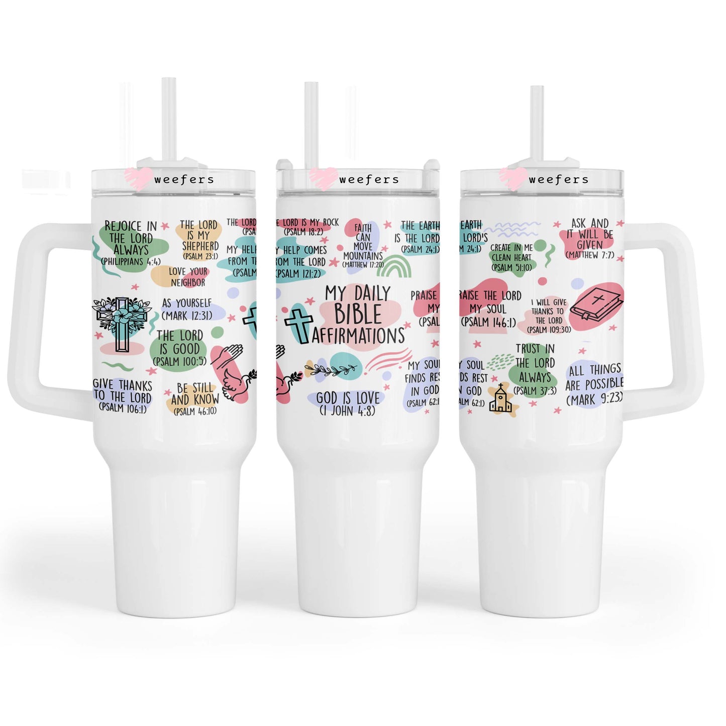 My Daily Bible Affirmations 40oz Tumbler UV DTF or Sublimation Wrap - Decal Weefers