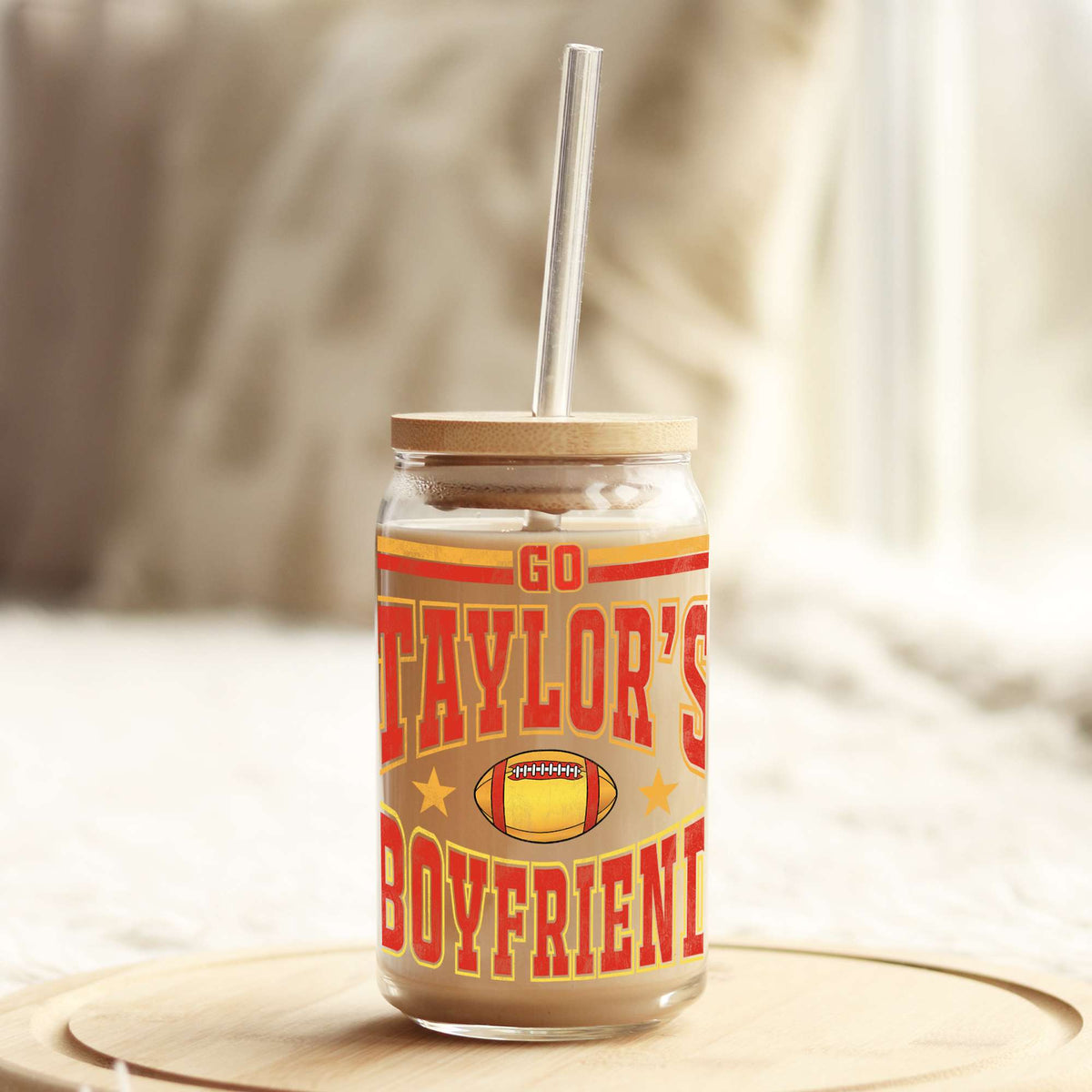 Go Taylor's Boyfriend 16oz Libbey Glass Can UV DTF or Sublimation Wrap - Decal Transfer Weefers